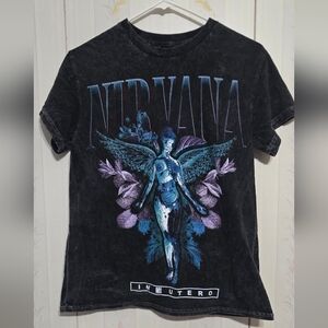 NIRVANA Black and Purple Graphic Tee - Short Sleeve